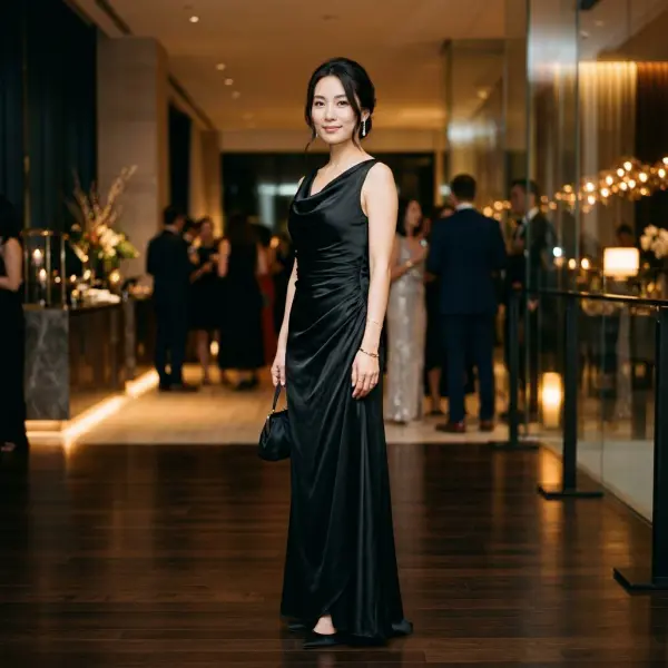 Inspirasi gaun hitam elegan untuk pesta malam