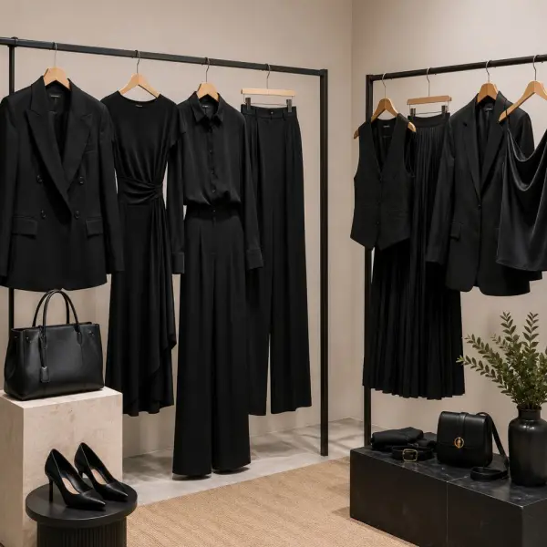 Beragam model baju hitam elegan dengan siluet berbeda