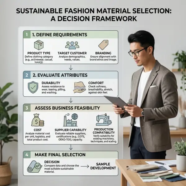 Kerangka pengambilan keputusan dalam memilih material fashion berkelanjutan Kerangka pengambilan keputusan dalam memilih material fashion berkelanjutan