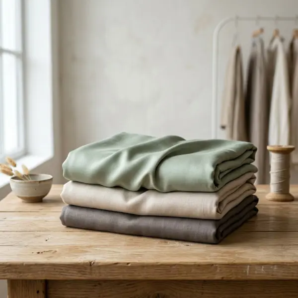 Tekstur kain Tencel dengan permukaan halus dan jatuh alami untuk produk fashion premium Tekstur kain Tencel dengan permukaan halus dan jatuh alami untuk produk fashion premium