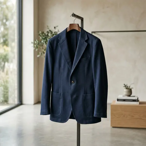 Blazer berbahan drill dengan karakter kokoh untuk penggunaan harian