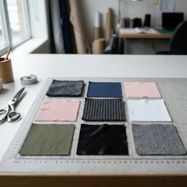 Berbagai jenis kain polyester dengan tekstur dan konstruksi berbeda Berbagai jenis kain polyester dengan tekstur dan konstruksi berbeda