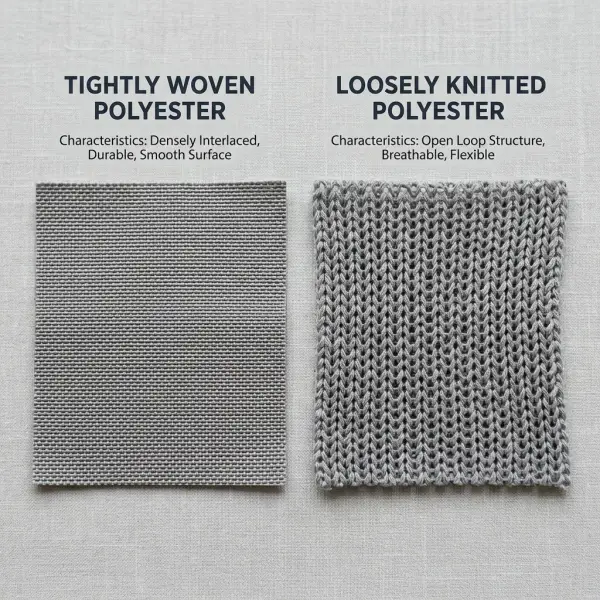 Perbandingan konstruksi anyaman polyester rapat dan longgar Perbandingan konstruksi anyaman polyester rapat dan longgar