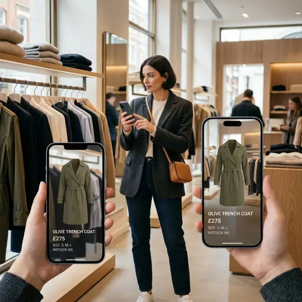fashion shopper using augmented reality shopping experience on smartphone fashion shopper using augmented reality shopping experience on smartphone