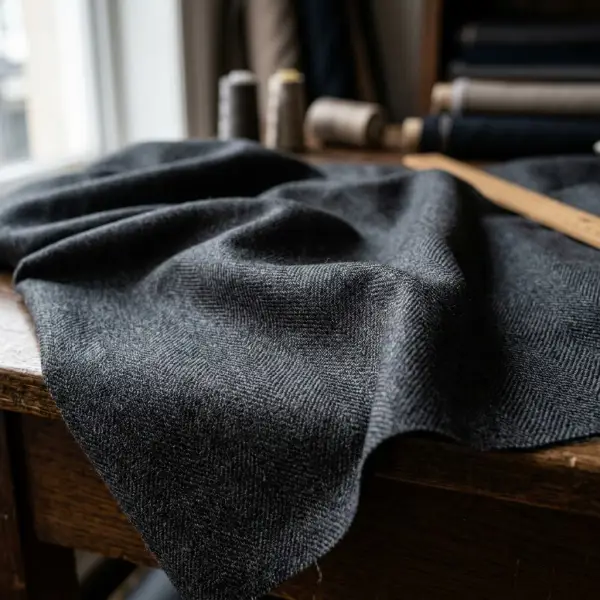 Detail tekstur wool premium pada salah satu koleksi Scabal Detail tekstur wool premium pada salah satu koleksi Scabal