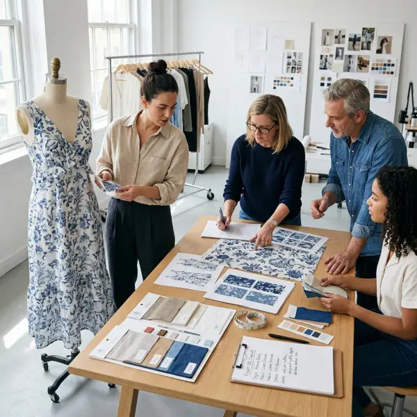 Fashion team developing a resortwear capsule collection Fashion team developing a resortwear capsule collection