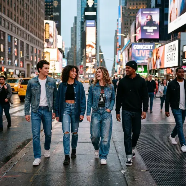 Kampanye fashion modern yang terinspirasi budaya pop di lingkungan perkotaan Kampanye fashion modern yang terinspirasi budaya pop di lingkungan perkotaan