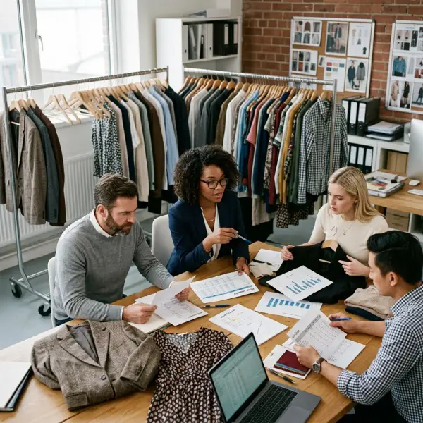 Fashion retail planning team reviewing overstock, stockouts, and declining product margins