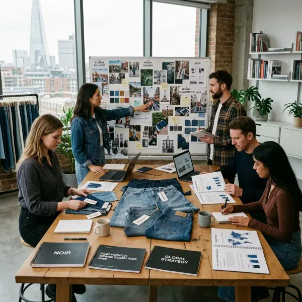 Tim branding fashion menyusun strategi kampanye global berbasis identitas merek Tim branding fashion menyusun strategi kampanye global berbasis identitas merek