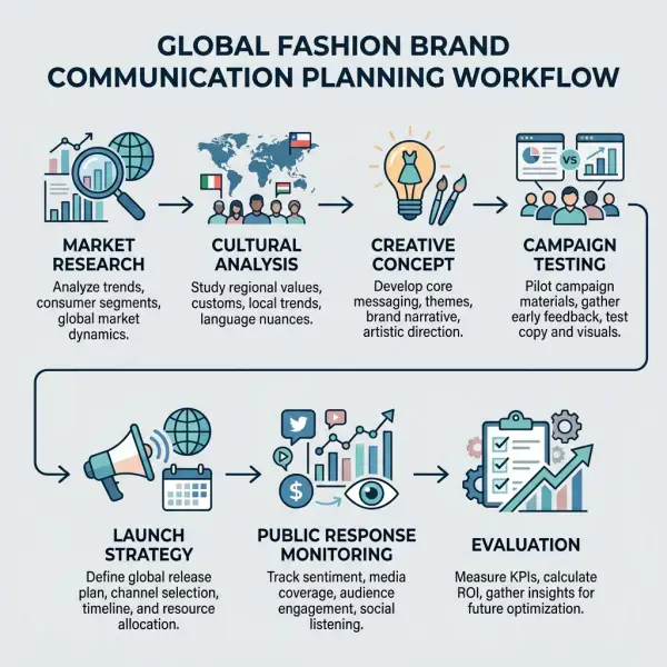 Tim pemasaran fashion menyusun strategi komunikasi merek untuk pasar internasional Tim pemasaran fashion menyusun strategi komunikasi merek untuk pasar internasional