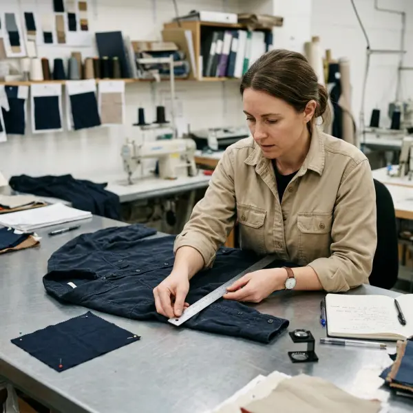 Quality-control inspection of a lyocell garment after washing Quality-control inspection of a lyocell garment after washing