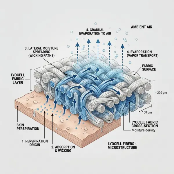 Visualization of moisture absorption and transfer through lyocell fabric Visualization of moisture absorption and transfer through lyocell fabric
