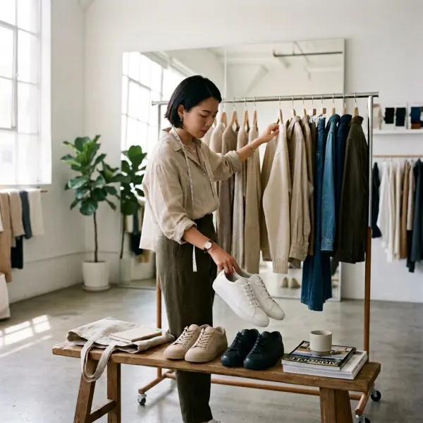 Editorial fashion menampilkan padu padan sepatu kets dengan berbagai outfit kasual