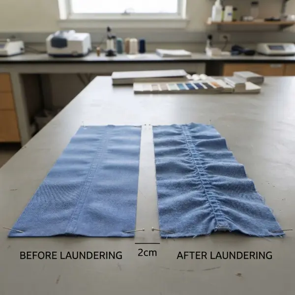 Garment seam appearance before and after laundering Garment seam appearance before and after laundering