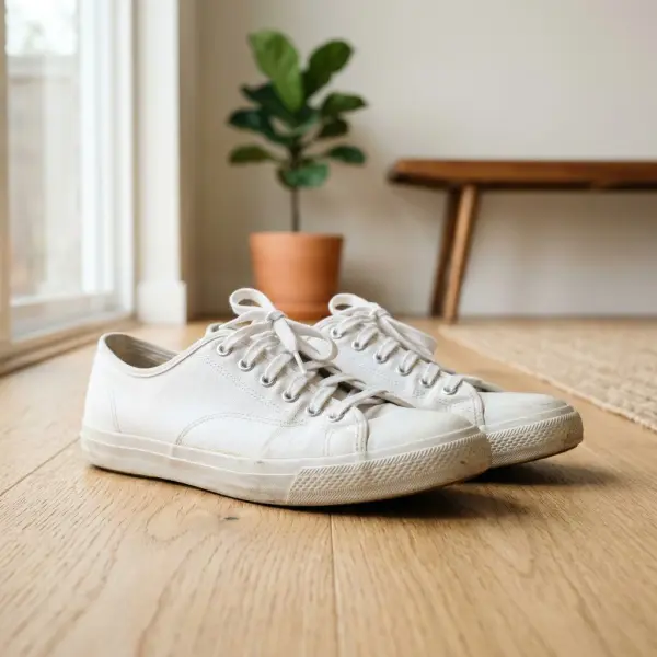 Sepatu kets putih bergaya klasik untuk penggunaan sehari-hari