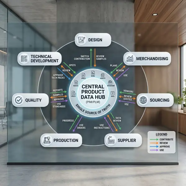 Practical operating model for cross-functional collaboration in fashion PLM