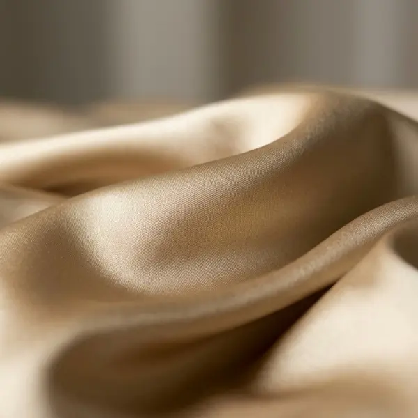 Close-up tekstur kain satin premium dengan permukaan halus dan kilau alami Close-up tekstur kain satin premium dengan permukaan halus dan kilau alami