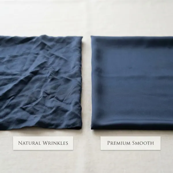 Perbandingan visual satin dengan tingkat kerutan yang berbeda Perbandingan visual satin dengan tingkat kerutan yang berbeda