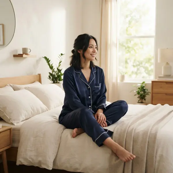 Piyama berbahan satin dengan desain premium dan nyaman