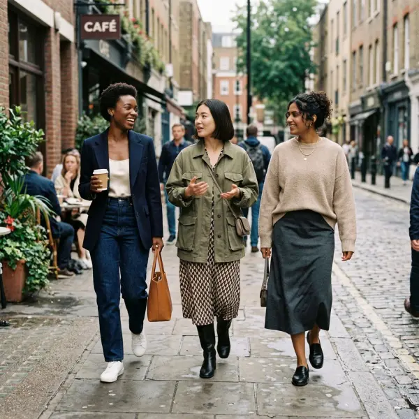 Diverse customers expressing distinct personal identities through fashion styling