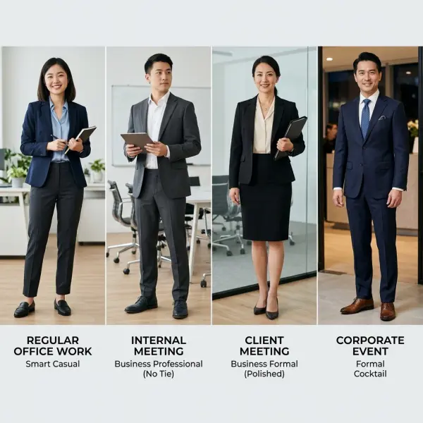 Perbandingan outfit profesional untuk berbagai aktivitas kerja di kantor Perbandingan outfit profesional untuk berbagai aktivitas kerja di kantor