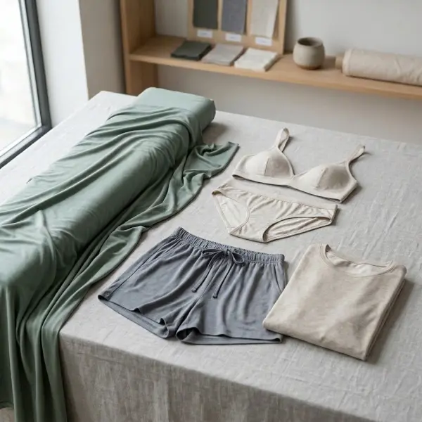 Bamboo-derived viscose fabric used for underwear, sleepwear, and loungewear Bamboo-derived viscose fabric used for underwear, sleepwear, and loungewear