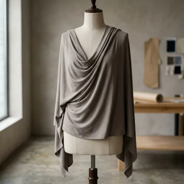 Close-up of soft bamboo viscose jersey showing smooth texture and fluid drape