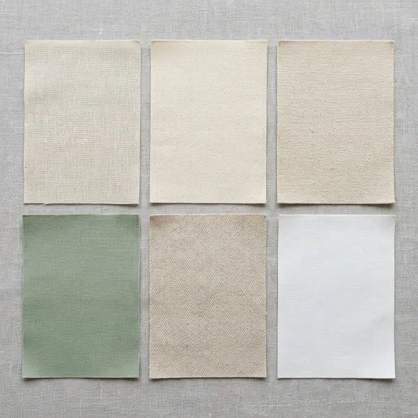 Berbagai contoh karakteristik baby canvas berdasarkan gramasi, anyaman, dan finishing