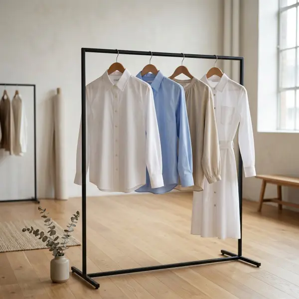 Berbagai model outfit berbahan katun poplin dalam warna netral