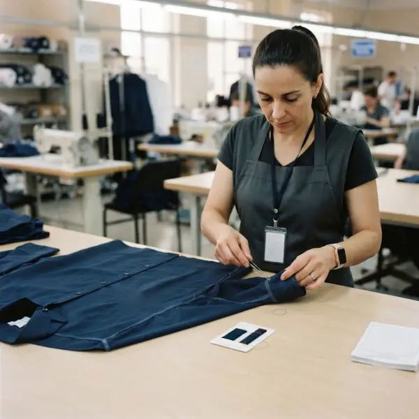 Apparel quality controller inspecting seam finishing defects
