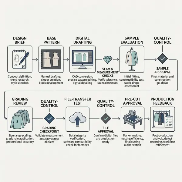 Controlled revision workflow for digital garment patterns Controlled revision workflow for digital garment patterns