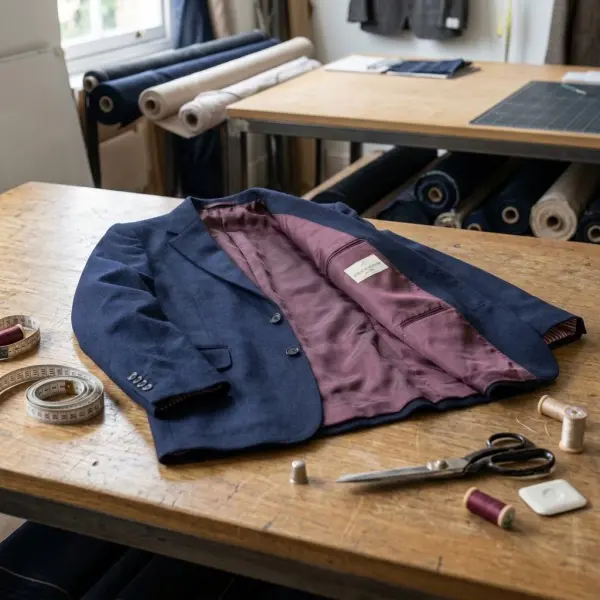 Bagian dalam blazer premium menggunakan lining berbahan cupro