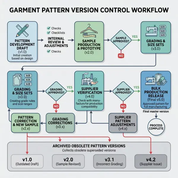 Garment-development workflow with digital pattern error-prevention checkpoints Garment-development workflow with digital pattern error-prevention checkpoints