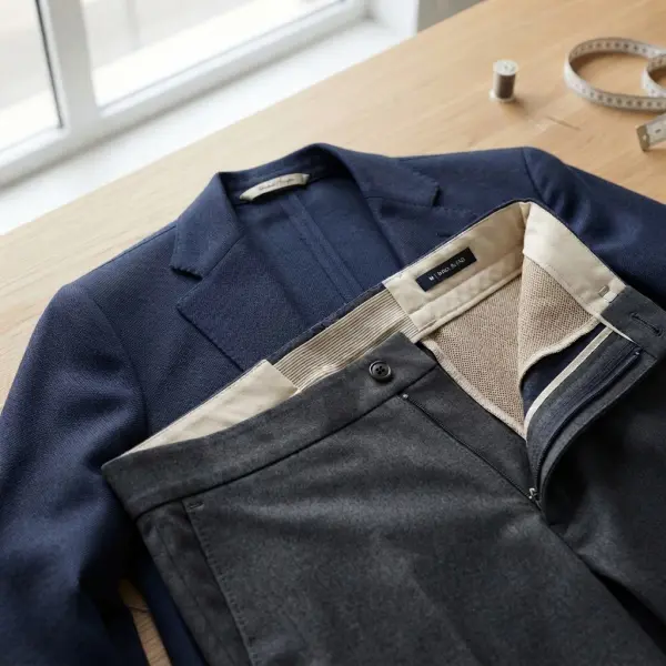Close-up of breathable fabrics and comfortable construction details used in officewear