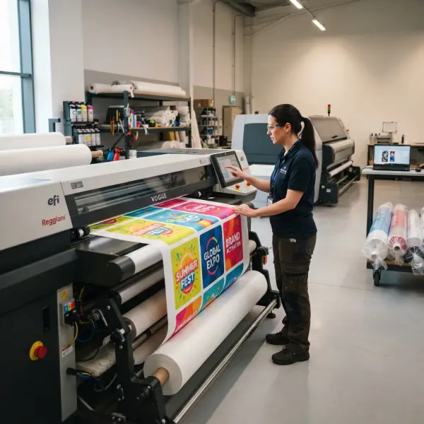 Proses digital printing pada kain umbul-umbul Proses digital printing pada kain umbul-umbul