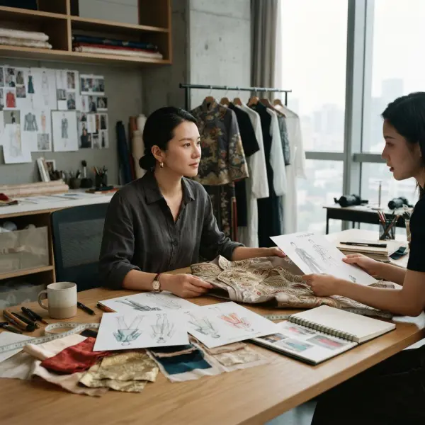 Desainer fashion mengembangkan koleksi modern yang terinspirasi dari baju tradisional Cina