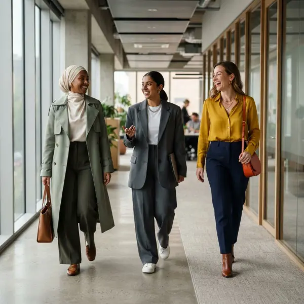 Professionals expressing personal style through color, silhouette, modest dressing, and accessories