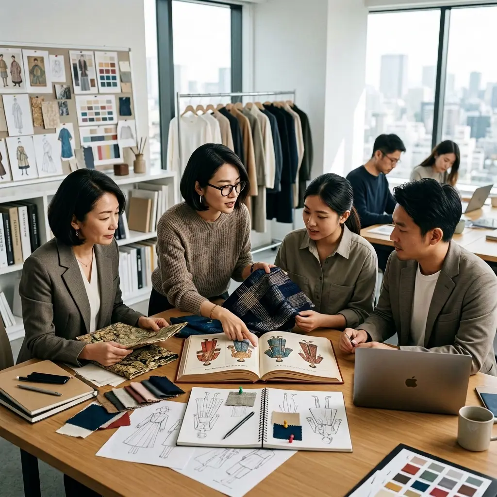 Tim fashion melakukan riset mengenai pakaian tradisional Cina sebelum mengembangkan koleksi