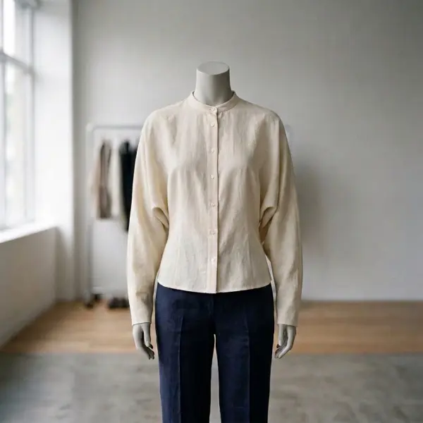 Contoh dolman sleeve pada blouse wanita dengan potongan longgar
