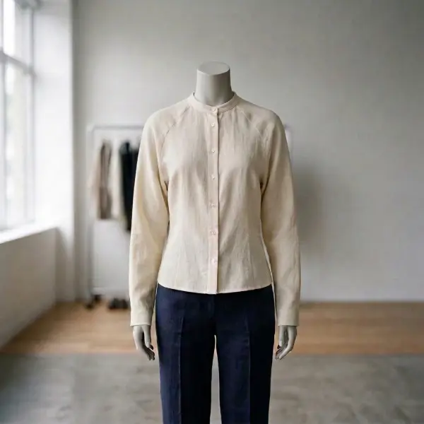 Contoh raglan sleeve pada pakaian dengan jahitan diagonal dari kerah ke ketiak