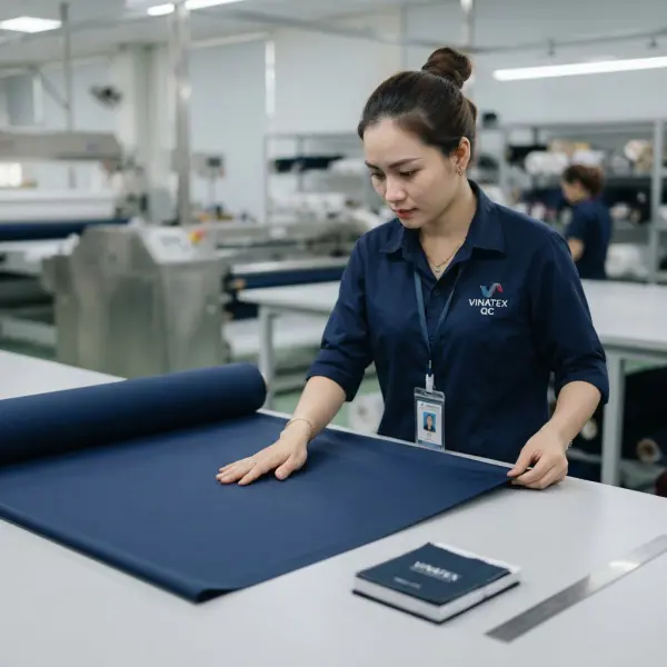 Pemeriksaan tekstur dan kualitas permukaan kain Microtex