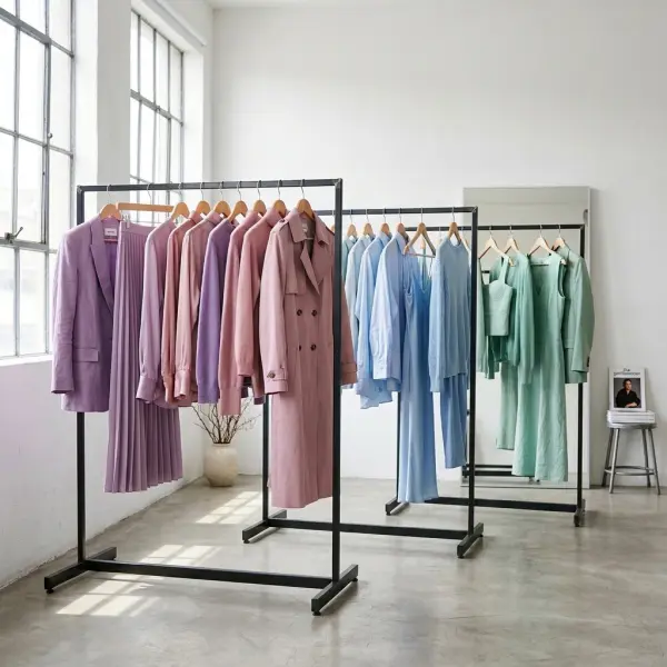 Perpaduan warna taro dengan dusty pink, baby blue, dan mint