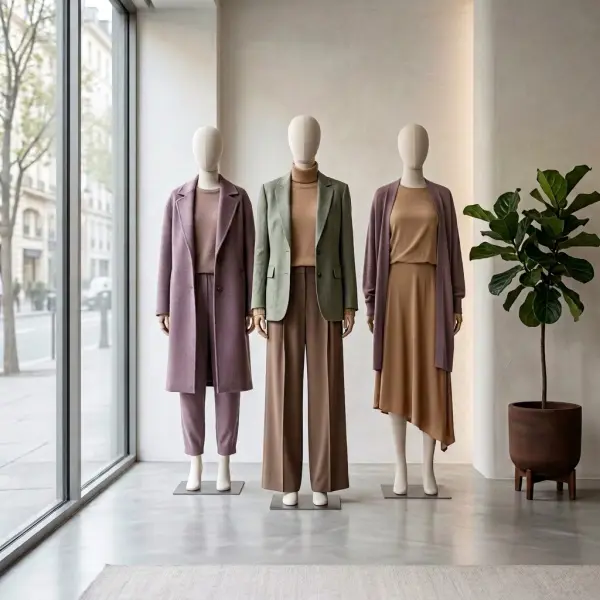 Kombinasi warna taro dengan earth tone pada koleksi pakaian
