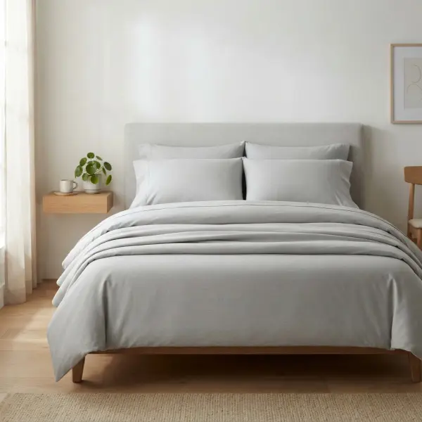 Sprei berbahan Microtex yang digunakan pada tempat tidur modern