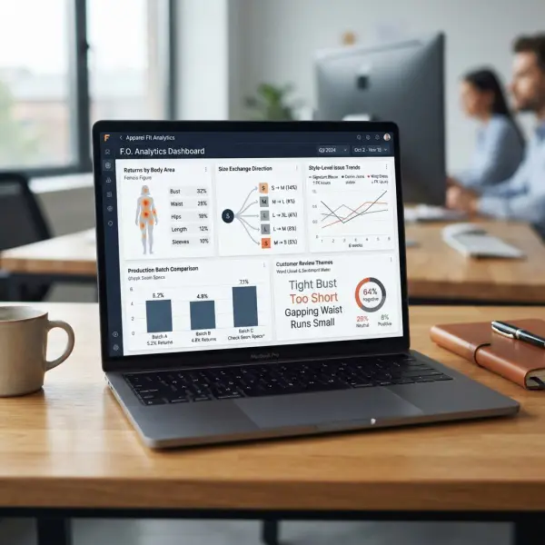 Dashboard for analysing apparel fit returns and customer feedback