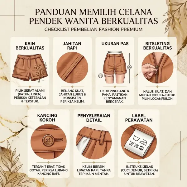 Checklist memilih celana pendek wanita berkualitas sebelum membeli