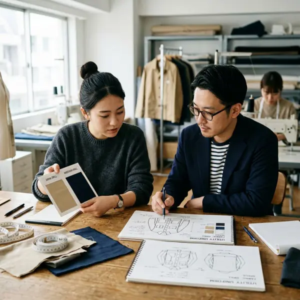 Tim pengembangan produk memilih bahan Japan Drill dan American Drill untuk berbagai jenis seragam