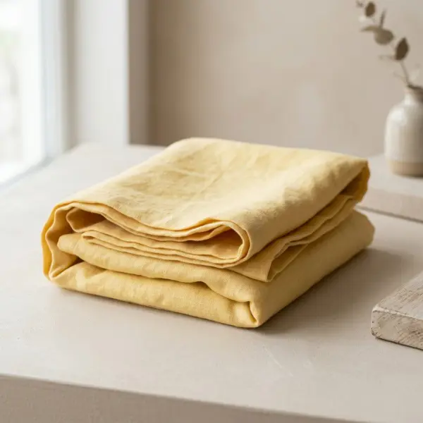 Kain berwarna butter yellow dengan tekstur halus sebagai inspirasi warna fashion