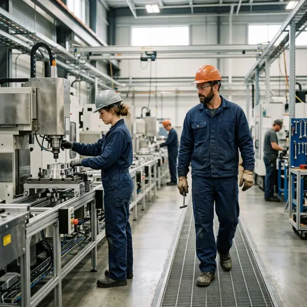 Wearpack kerja menggunakan kain American Drill di lingkungan industri