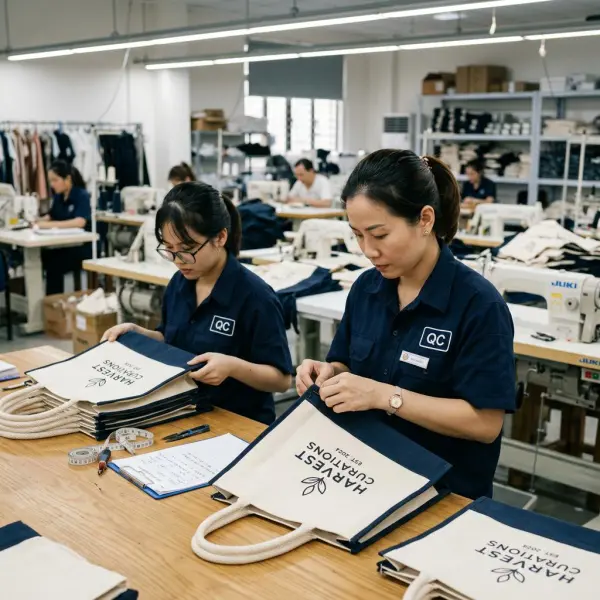 Tim quality control memeriksa hasil produksi goodie bag sebelum dikirim kepada pelanggan